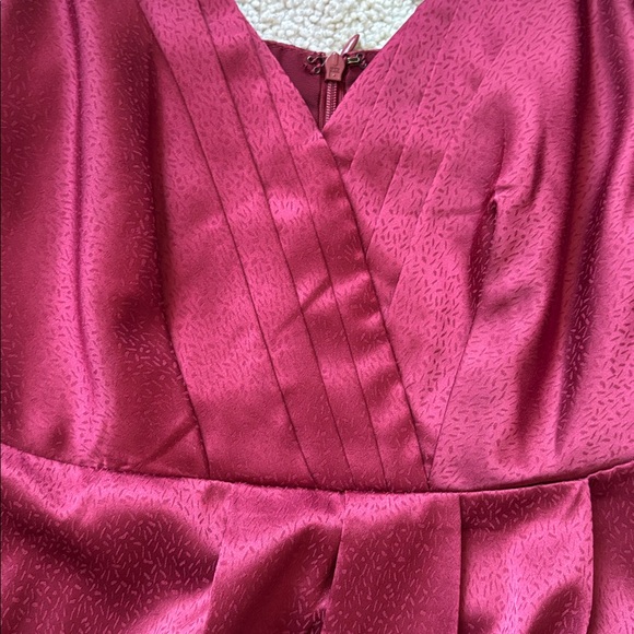 Lulus Just a Dash Burgundy Satin High Low dress - Picture 6 of 9